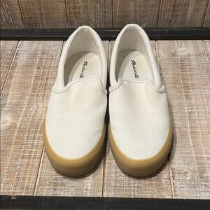 Madewell Cream Slip-On Canvas Sneakers